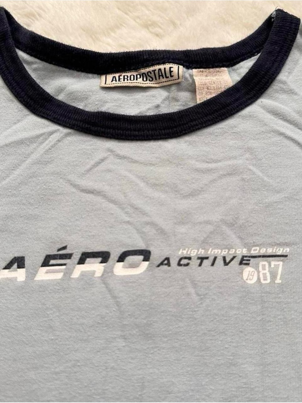 Vintage Aeropostale women’s Light Blue Active Logo Crewneck Shirt L
